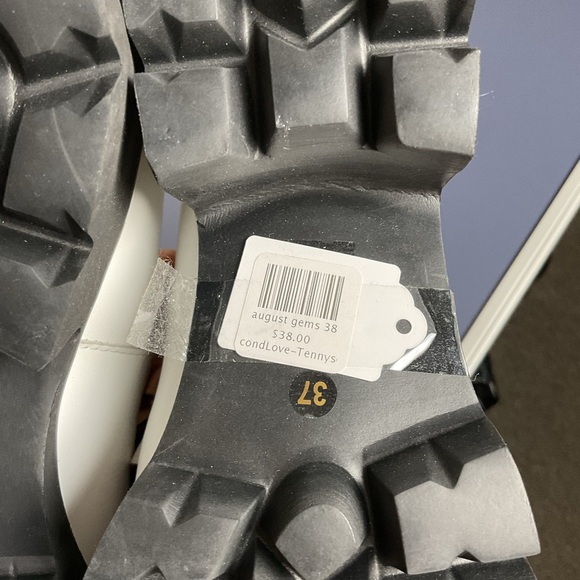 Unbranded Womens size‎ 37 White Orange Thick Chained Small Heel Loafer Shoes - Picture 8 of 8